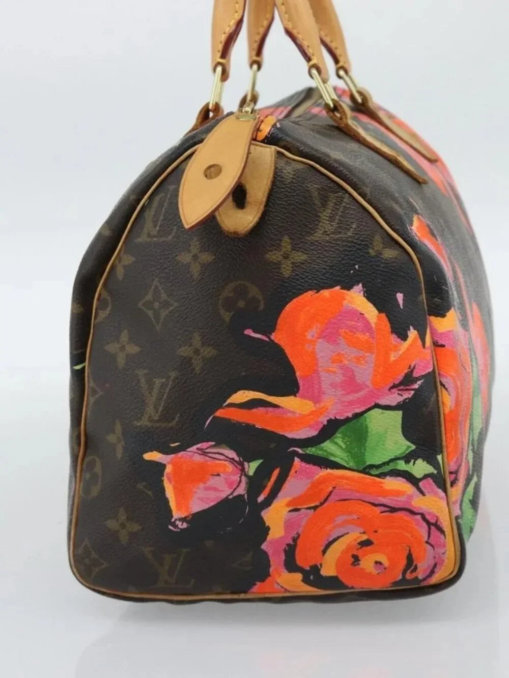 LOUIS VUITTON Monogram Rose Speedy 30 Hand Bag Orange Pink M48610 Auth ka4783SAV